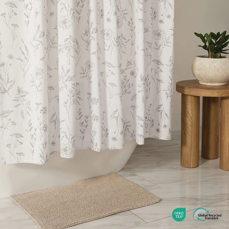 Casual Comfort Cotton Blend Floral Shower Curtain