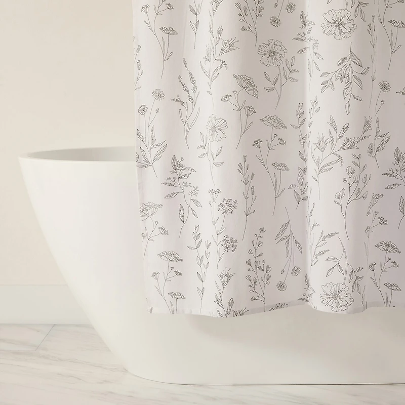 Casual Comfort Cotton Blend Floral Shower Curtain