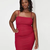 Radiante Couture Womens Juniors Plus Straight Neck Sleeveless Bodycon Dress