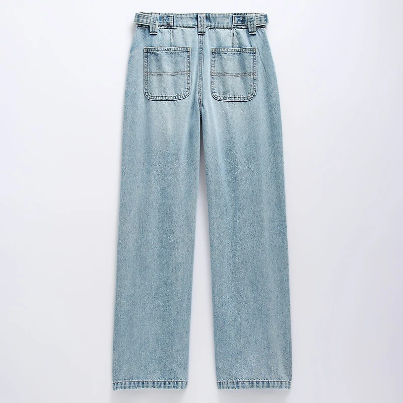 Vanilla Star Big Kid Girls Distressed Wide Leg Jean