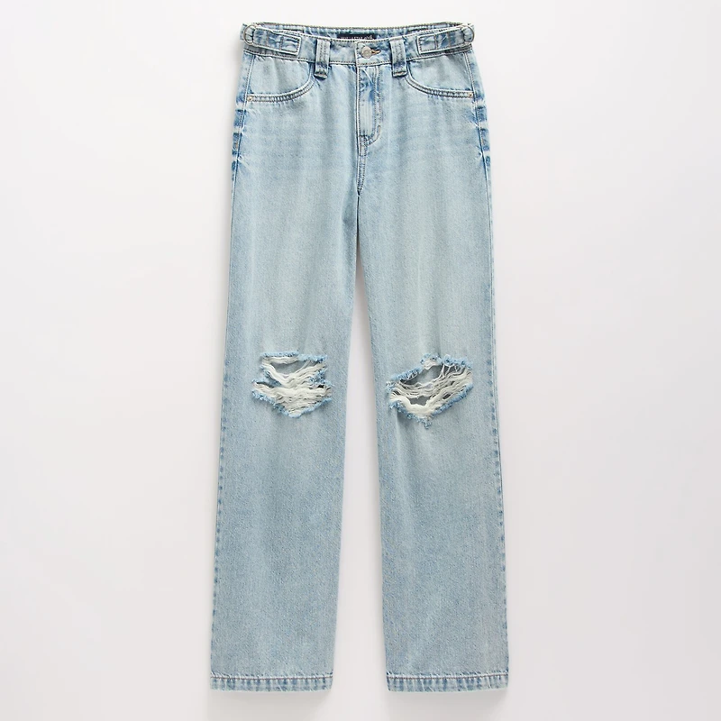 Vanilla Star Big Kid Girls Distressed Wide Leg Jean