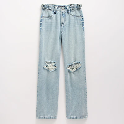 Vanilla Star Big Kid Girls Distressed Wide Leg Jean