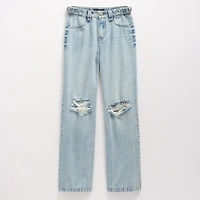 Vanilla Star Big Kid Girls Distressed Wide Leg Jean
