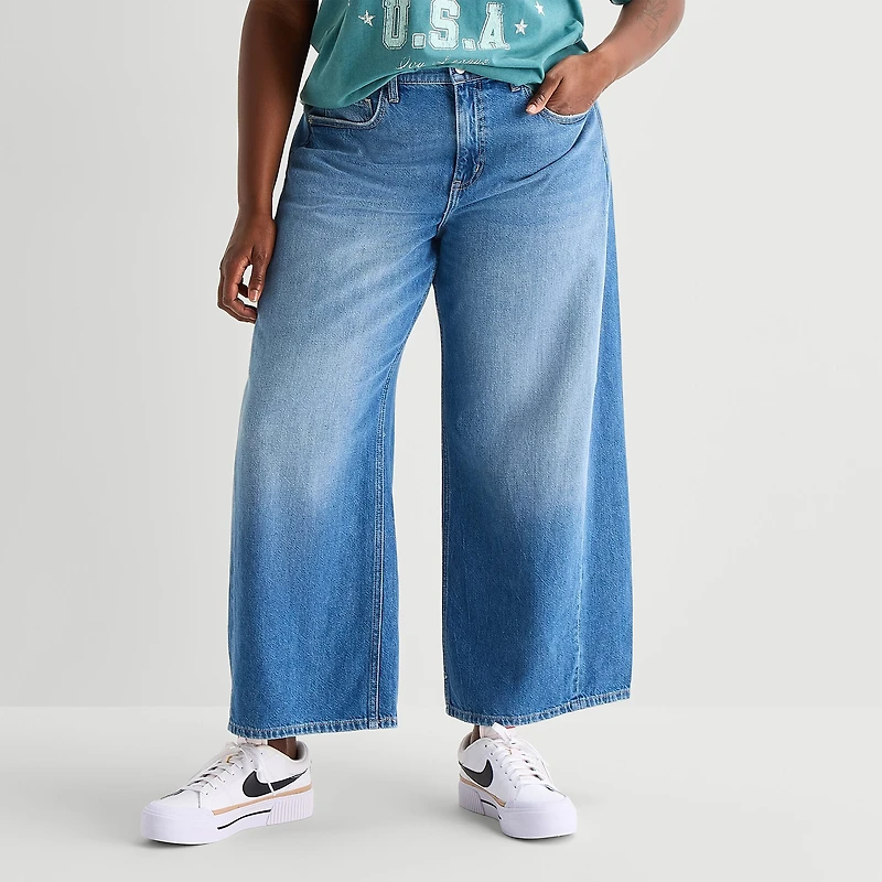 Arizona Womens Juniors Plus Baggy Fit Jean