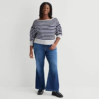 Arizona Curvy Womens Juniors Plus High Rise Bootcut Jean
