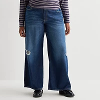 Arizona Womens Juniors Plus Low Rise Baggy Fit Jean
