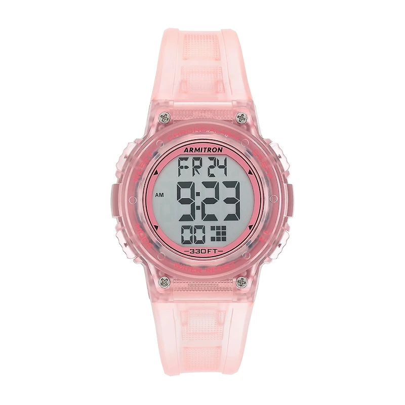 Armitron Pro Sport Womens Chronograph Digital Pink Strap Watch 45/7086tpk