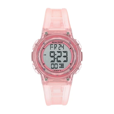 Armitron Pro Sport Womens Chronograph Digital Pink Strap Watch 45/7086tpk