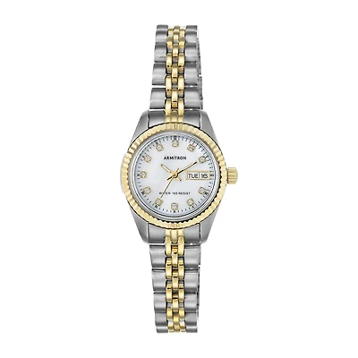 Armitron® Womens Two-Tone Mother-of-Pearl Watch