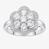 DiamonArt® Womens 1 1/6 CT. T.W.  White Cubic Zirconia Sterling Silver Cocktail Ring