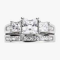 Cubic Zirconia Sterling Silver Bridal Set