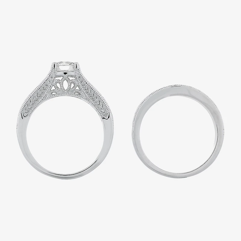 DiamonArt® Cubic Zirconia Sterling Silver Bridal Set
