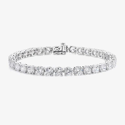 Womens Cubic Zirconia Sterling Silver 7.5 Inch Tennis Bracelet