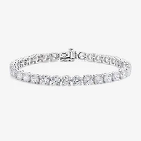 Womens Cubic Zirconia Sterling Silver 7.5 Inch Tennis Bracelet
