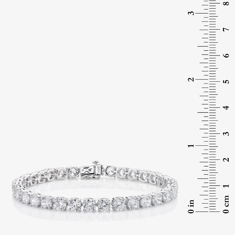 Womens Cubic Zirconia Sterling Silver 7.5 Inch Tennis Bracelet