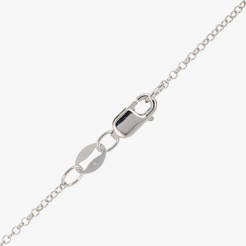 Diamonart Womens Cubic Zirconia Sterling Silver Circle Heart 18 Inch Pendant Necklace