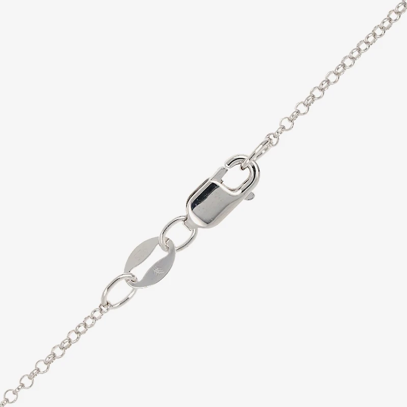 Diamonart Womens Cubic Zirconia Sterling Silver Bar Circle 18 Inch Pendant Necklace