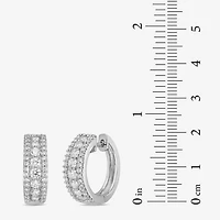 Diamonart Womens Cubic Zirconia Sterling Silver 17.1mm Hoop Earrings