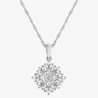 DiamonArt® Womens White Cubic Zirconia Sterling Silver Pendant