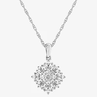 DiamonArt® Womens White Cubic Zirconia Sterling Silver Pendant