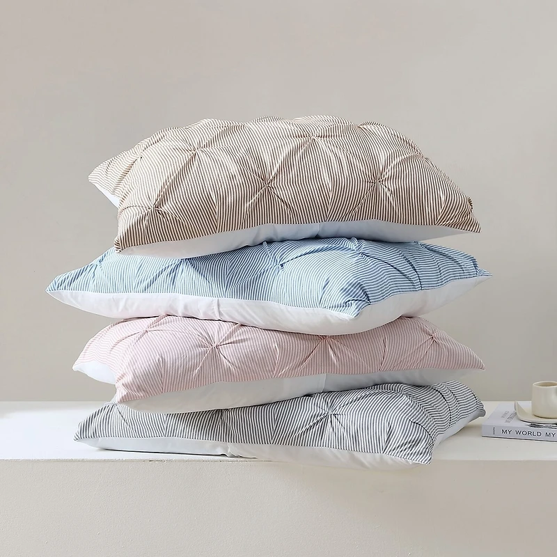 Swift Home Striped Pintuck Midweight Down Alternative Comforter Set