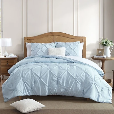Swift Home Striped Pintuck Midweight Down Alternative Comforter Set