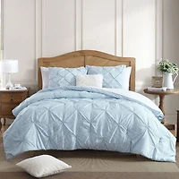Swift Home Striped Pintuck Midweight Down Alternative Comforter Set