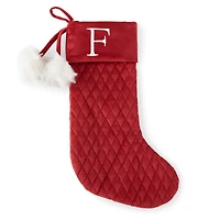 North Pole Trading Co. Red Quilted Monogram Christmas Stocking
