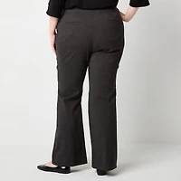Liz Claiborne Lisa Womens Plus Flare Mid Rise Pull-On Pant