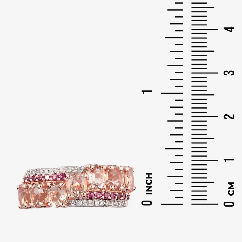 Limited Quantities! Womens Genuine Pink Morganite 14K Rose Gold Over Silver Cocktail Ring