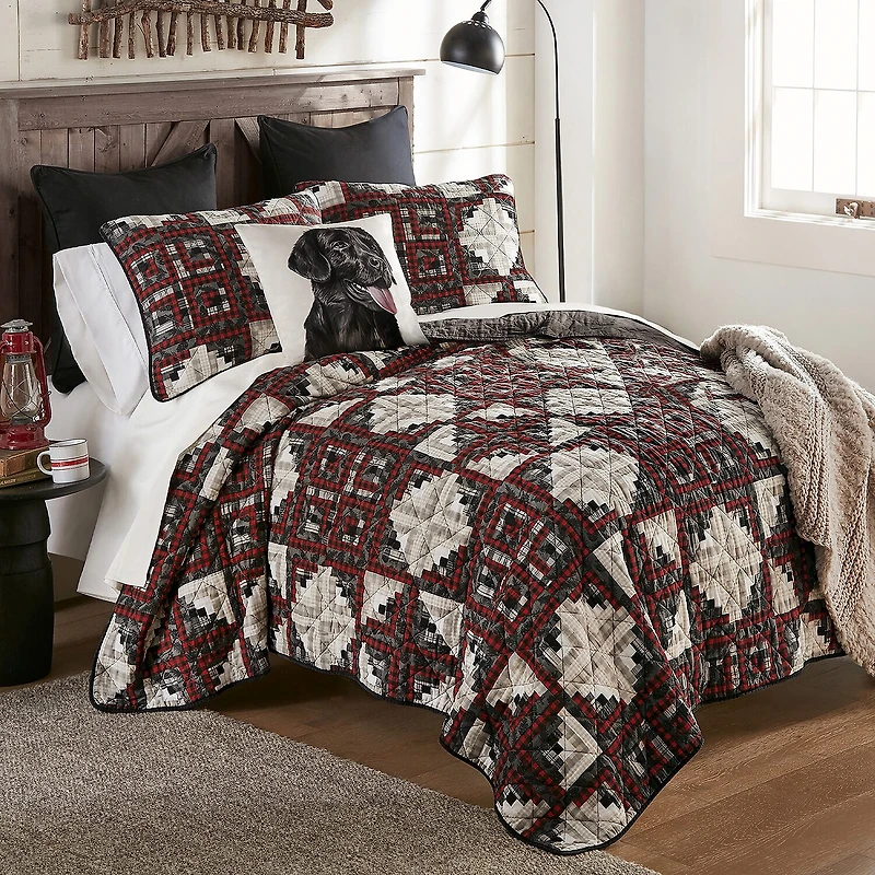 Donna Sharp Log Cabin Star Hypoallergenic Quilt Set