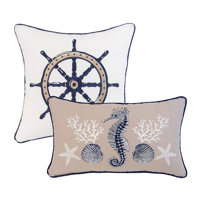 Donna Sharp Checker Indigo Nautical 2-pc. Rectangular Throw Pillow