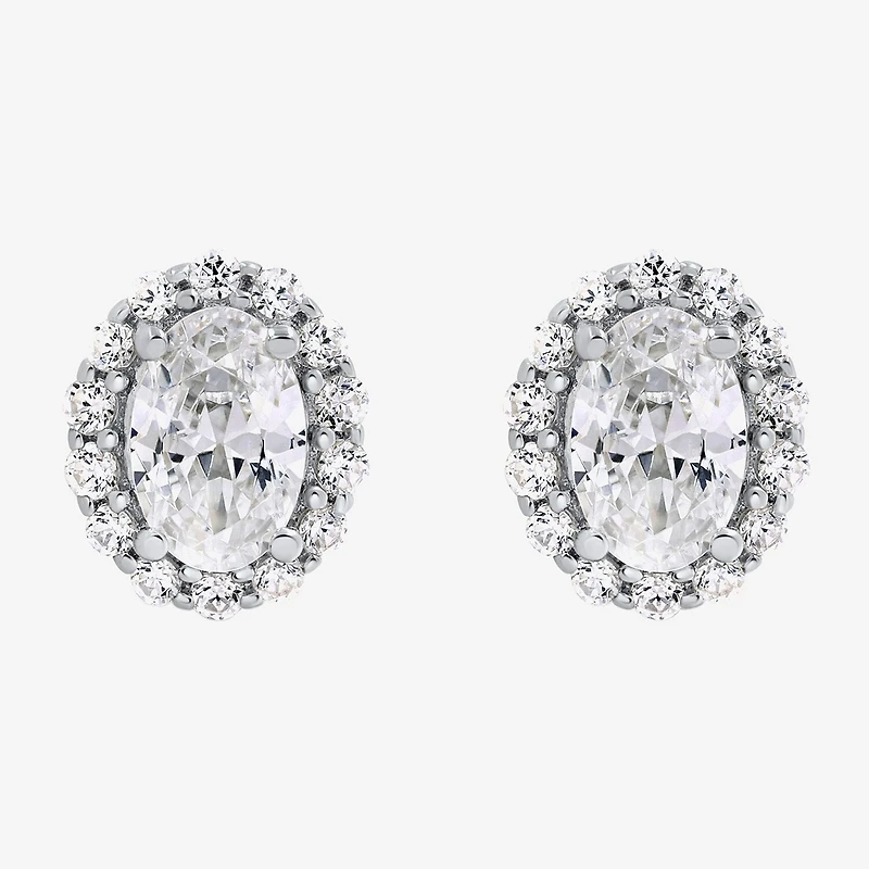 Si2,H-I 1 CT. T.W. Lab Grown White Diamond 10K Gold Oval Stud Earrings