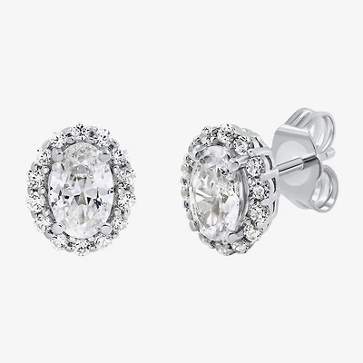Si2,H-I 1 CT. T.W. Lab Grown White Diamond 10K Gold Oval Stud Earrings