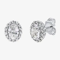 Si2,H-I 1 CT. T.W. Lab Grown White Diamond 10K Gold Oval Stud Earrings