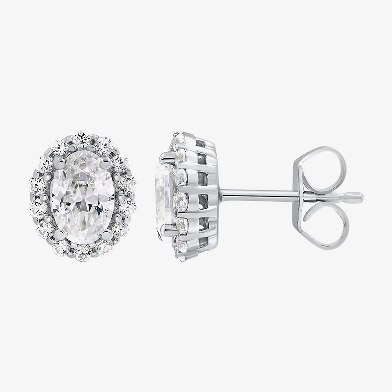 Si2,H-I 1 CT. T.W. Lab Grown White Diamond 10K Gold Oval Stud Earrings
