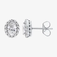 Si2,H-I 1 CT. T.W. Lab Grown White Diamond 10K Gold Oval Stud Earrings