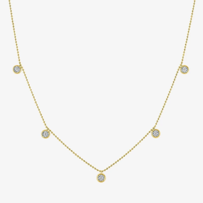 Diamond Addiction (G-H Womens 1/10 CT. T.W. Lab Grown White Diamond 14K Gold Over Silver 16 Inch Pendant Necklace