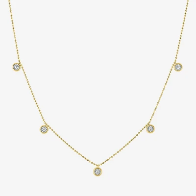Diamond Addiction (G-H Womens 1/10 CT. T.W. Lab Grown White Diamond 14K Gold Over Silver 16 Inch Pendant Necklace