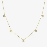 Diamond Addiction (G-H Womens 1/10 CT. T.W. Lab Grown White Diamond 14K Gold Over Silver 16 Inch Pendant Necklace