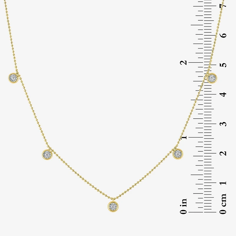 Diamond Addiction (G-H Womens 1/10 CT. T.W. Lab Grown White Diamond 14K Gold Over Silver 16 Inch Pendant Necklace