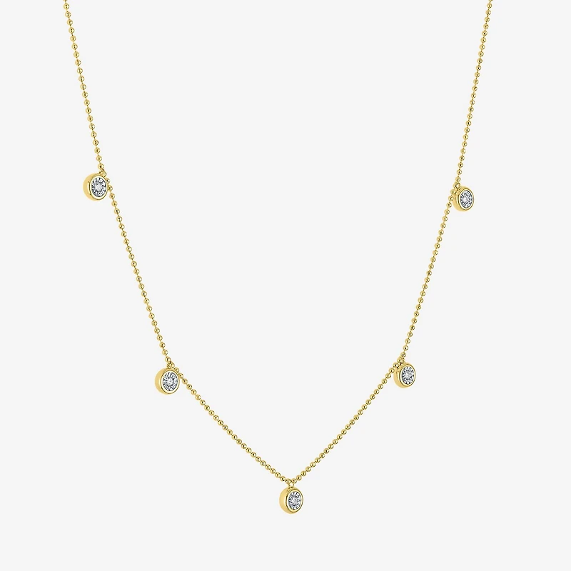 Diamond Addiction (G-H Womens 1/10 CT. T.W. Lab Grown White Diamond 14K Gold Over Silver 16 Inch Pendant Necklace