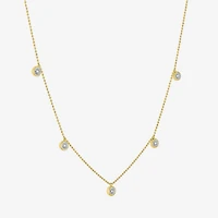 Diamond Addiction (G-H Womens 1/10 CT. T.W. Lab Grown White Diamond 14K Gold Over Silver 16 Inch Pendant Necklace