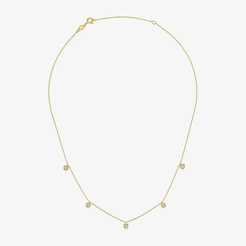 Diamond Addiction (G-H Womens 1/10 CT. T.W. Lab Grown White Diamond 14K Gold Over Silver 16 Inch Pendant Necklace