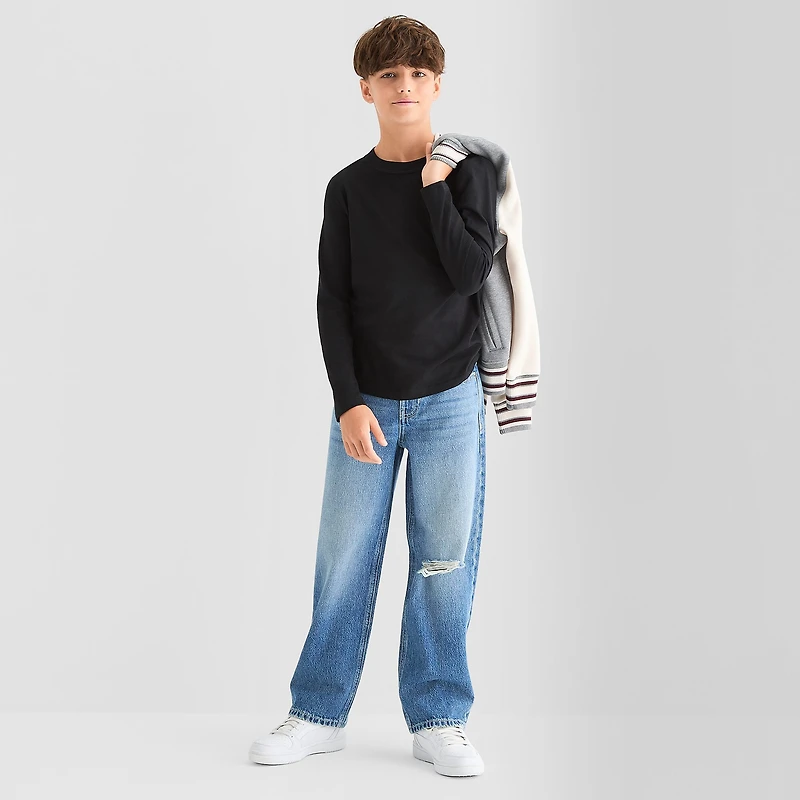 Thereabouts Little & Big Kid Boys Crew Neck Long Sleeve T-Shirt