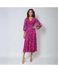 Rene by Rene Ruiz Collection Womens 3/4 Sleeve Evening Gown