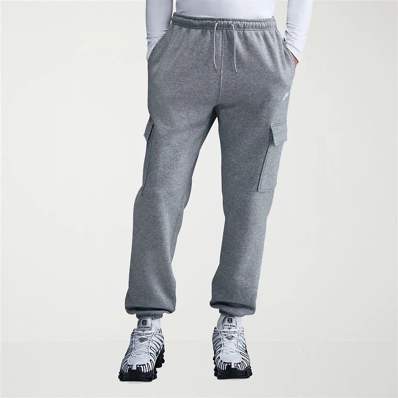 Nike Fleece Mens Cuffed Mid Rise Regular Fit Active Cargo Pant