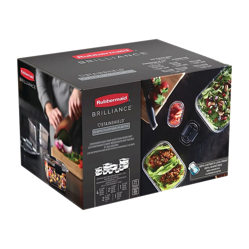 Rubbermaid Brilliance 20-pc. Food Storage Set