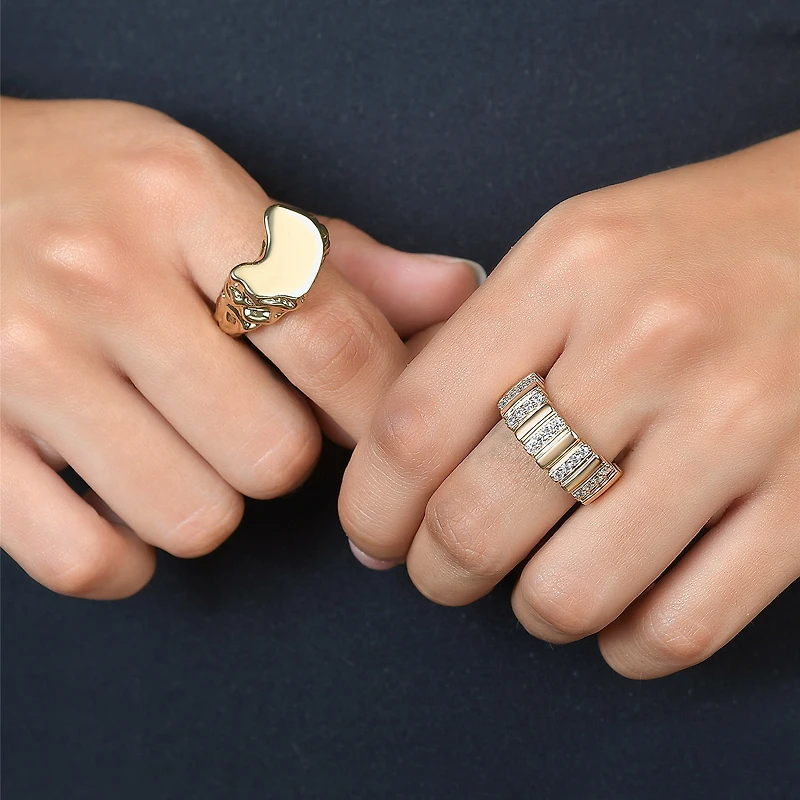 RM Rebecca Minkoff Womens 14K Gold Over Brass Cocktail Ring