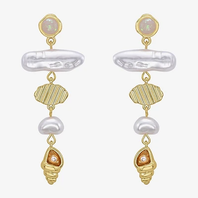 Rebecca Minkoff Womens 14K Gold Over Brass Chandelier Earrings